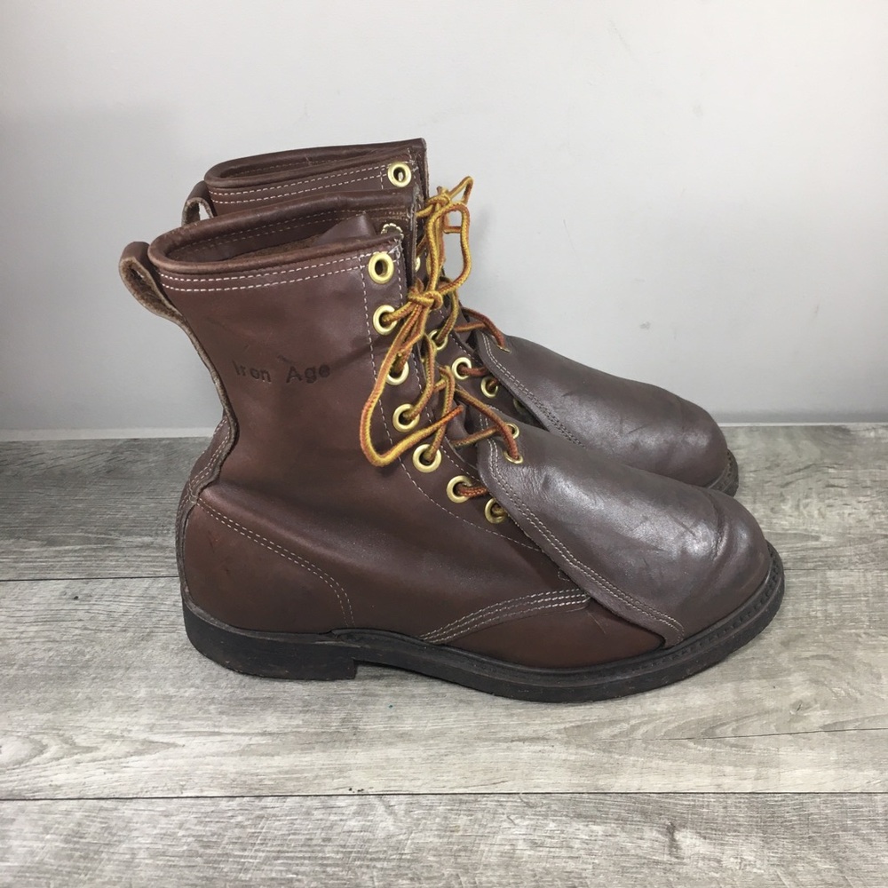 Iron Age Made in USA Steel Toe Leather Metguard Work Waterproof Men's Boots 9 E